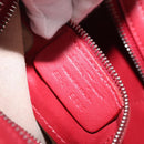 Salvatore Ferragamo Hand Bag Leather 2way Red Silver Auth bs37733-12