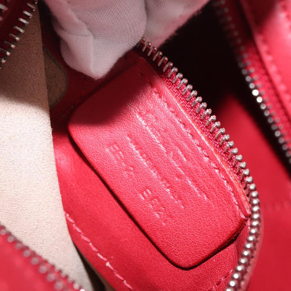 Salvatore Ferragamo Hand Bag Leather 2way Red Silver Auth bs37733