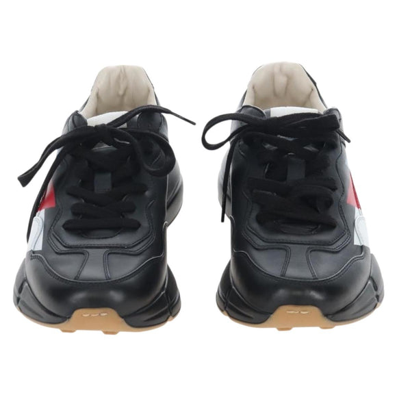 GUCCI Lighton Webprint Sneakers 5 Black Auth bs37734M