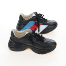 GUCCI Lighton Webprint Sneakers 5 Black Auth bs37734M-5