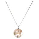 CHANEL Camelia Necklace metal Silver CC Auth bs37737-1