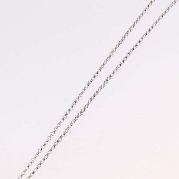 CHANEL Camelia Necklace metal Silver CC Auth bs37737