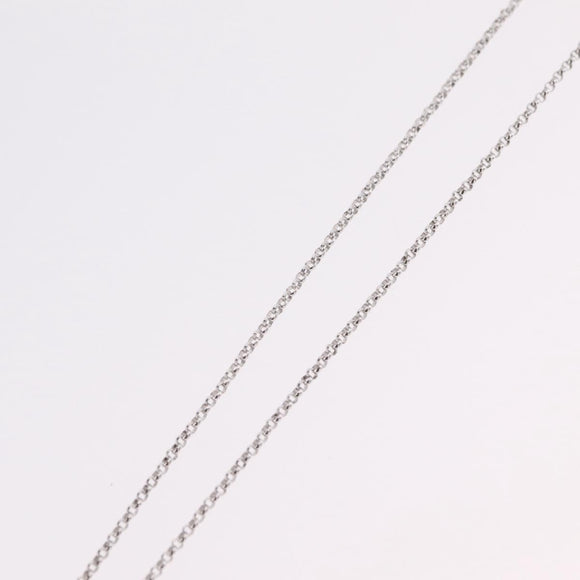 CHANEL Camelia Necklace metal Silver CC Auth bs37737