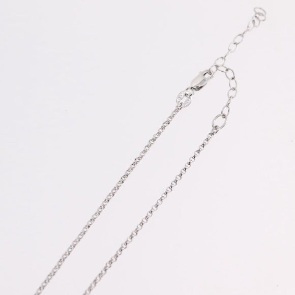 CHANEL Camelia Necklace metal Silver CC Auth bs37737