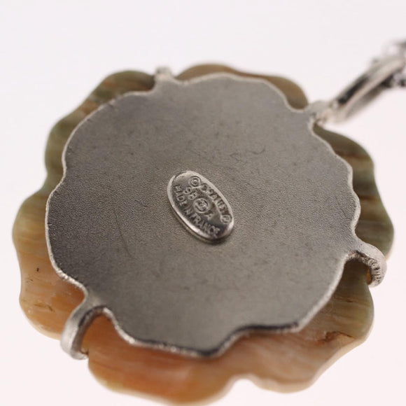 CHANEL Camelia Necklace metal Silver CC Auth bs37737