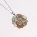 CHANEL Camelia Necklace metal Silver CC Auth bs37737-3