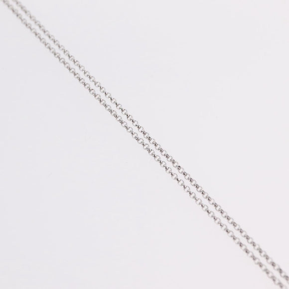 CHANEL Camelia Necklace metal Silver CC Auth bs37737