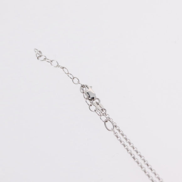 CHANEL Camelia Necklace metal Silver CC Auth bs37737