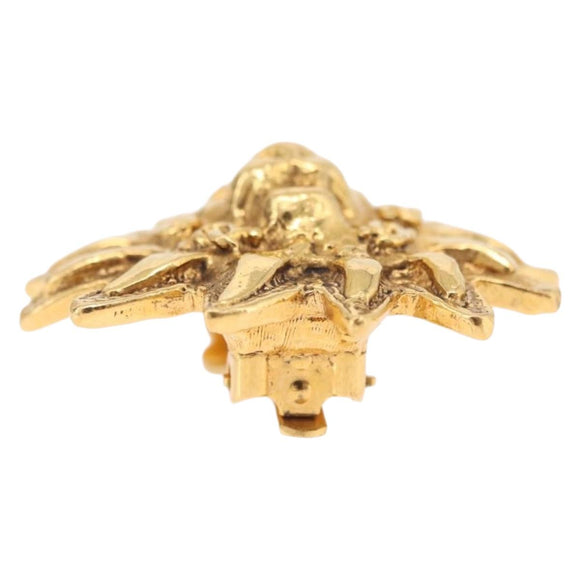 CHANEL Earring metal Gold CC Auth bs37738M