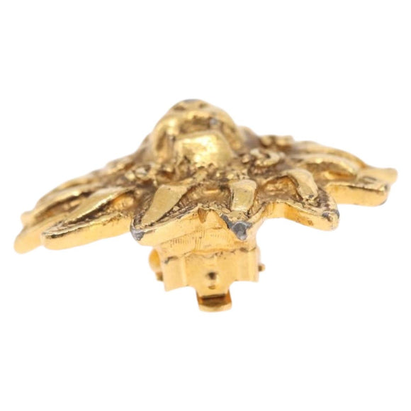 CHANEL Earring metal Gold CC Auth bs37738M