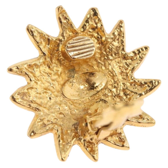 CHANEL Earring metal Gold CC Auth bs37738M