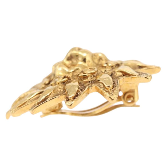 CHANEL Earring metal Gold CC Auth bs37738M