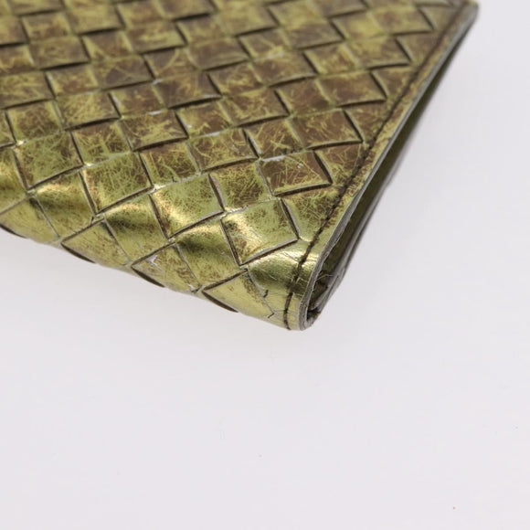Bottega Veneta INTRECCIATO Long Wallet Leather Gold 134075 Auth bs37742