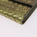 Bottega Veneta INTRECCIATO Long Wallet Leather Gold 134075 Auth bs37742-12