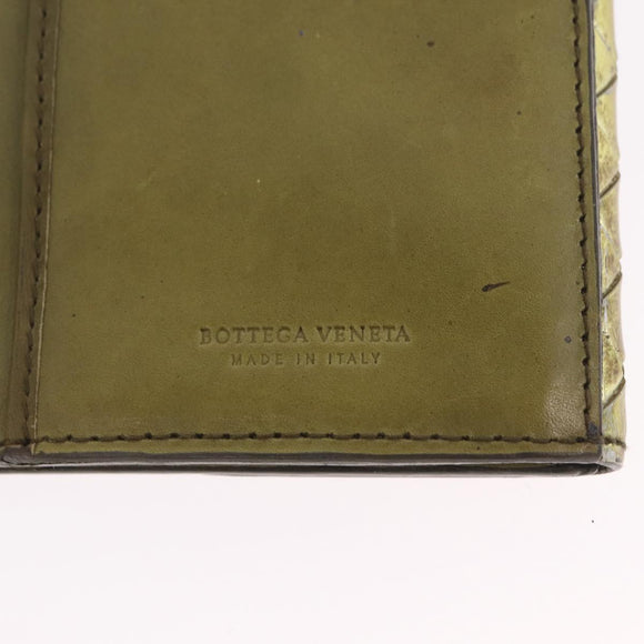 Bottega Veneta INTRECCIATO Long Wallet Leather Gold 134075 Auth bs37742