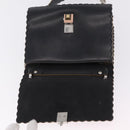 FENDI Canay Chain Shoulder Bag Leather Black Silver 8M0381 Auth bs37743A-19