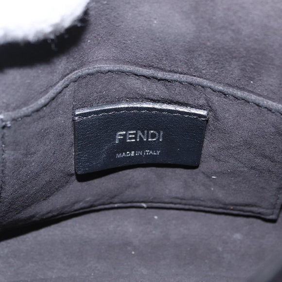 FENDI Canay Chain Shoulder Bag Leather Black Silver 8M0381 Auth bs37743A