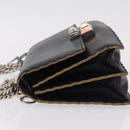 FENDI Canay Chain Shoulder Bag Leather Black Silver 8M0381 Auth bs37743A-5