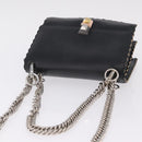 FENDI Canay Chain Shoulder Bag Leather Black Silver 8M0381 Auth bs37743A-6