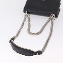 FENDI Canay Chain Shoulder Bag Leather Black Silver 8M0381 Auth bs37743A-7