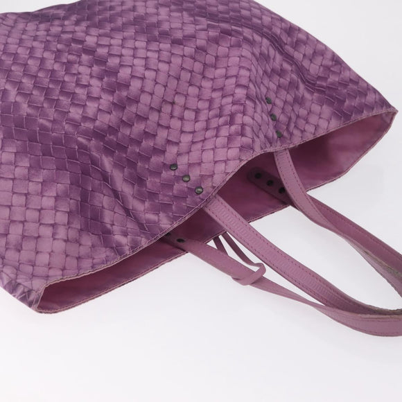 Bottega Veneta Intrecciato Illusion Tote Bag Nylon Purple Auth bs37745