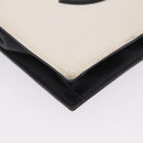 CHANEL CC Split Clutch Bag Lamb Skin Black White Gold CC Auth bs37748V-11