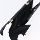 CHANEL CC Split Clutch Bag Lamb Skin Black White Gold CC Auth bs37748V-18