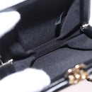 CHANEL CC Split Clutch Bag Lamb Skin Black White Gold CC Auth bs37748V-23