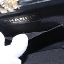 CHANEL CC Split Clutch Bag Lamb Skin Black White Gold CC Auth bs37748V-26