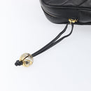 CHANEL V Stitch Hand Bag Leather Black Gold Tone CC Auth bs37749-17