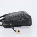 CHANEL V Stitch Hand Bag Leather Black Gold Tone CC Auth bs37749-5