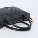 CHANEL V Stitch Hand Bag Leather Black Gold Tone CC Auth bs37749-7