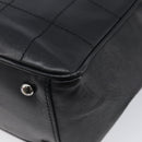 CHANEL Choco Bar Hand Bag Leather Black Silver CC Auth bs37750-12