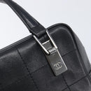 CHANEL Choco Bar Hand Bag Leather Black Silver CC Auth bs37750-16