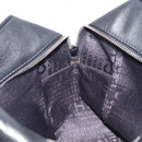 CHANEL Choco Bar Hand Bag Leather Black Silver CC Auth bs37750-20