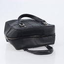 CHANEL Choco Bar Hand Bag Leather Black Silver CC Auth bs37750-6