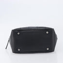 CHANEL Choco Bar Hand Bag Leather Black Silver CC Auth bs37750-9