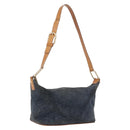 CELINE C Macadam Shoulder Bag Suede Green Gold Tone Auth bs37751-1