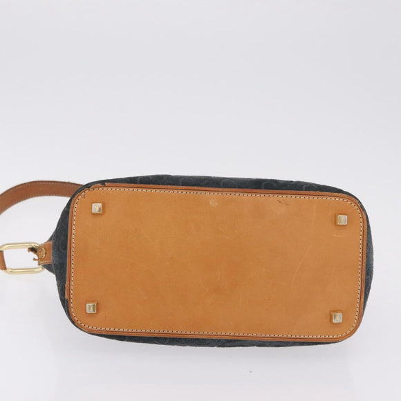 CELINE C Macadam Shoulder Bag Suede Green Gold Tone Auth bs37751