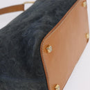 CELINE C Macadam Shoulder Bag Suede Green Gold Tone Auth bs37751-16
