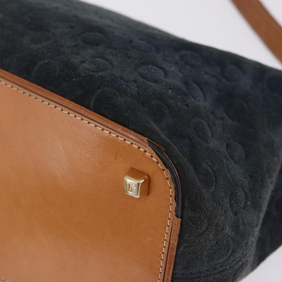 CELINE C Macadam Shoulder Bag Suede Green Gold Tone Auth bs37751