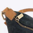 CELINE C Macadam Shoulder Bag Suede Green Gold Tone Auth bs37751-18