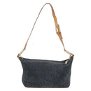 CELINE C Macadam Shoulder Bag Suede Green Gold Tone Auth bs37751-3