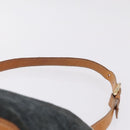 CELINE C Macadam Shoulder Bag Suede Green Gold Tone Auth bs37751-9