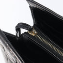 CHANEL V Stitch Hand Bag Patent Black Gold Tone CC Auth bs37752-17