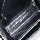 CHANEL V Stitch Hand Bag Patent Black Gold Tone CC Auth bs37752-20