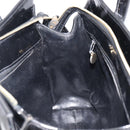 CHANEL V Stitch Hand Bag Patent Black Gold Tone CC Auth bs37752-21