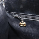CHANEL V Stitch Hand Bag Patent Black Gold Tone CC Auth bs37752-23