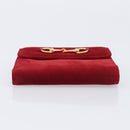 GUCCI Horsebit Bifold Wallet Suede Red Gold Tone 035 0959 1836 0 Auth bs37757-7