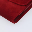 GUCCI Horsebit Bifold Wallet Suede Red Gold Tone 035 0959 1836 0 Auth bs37757-8